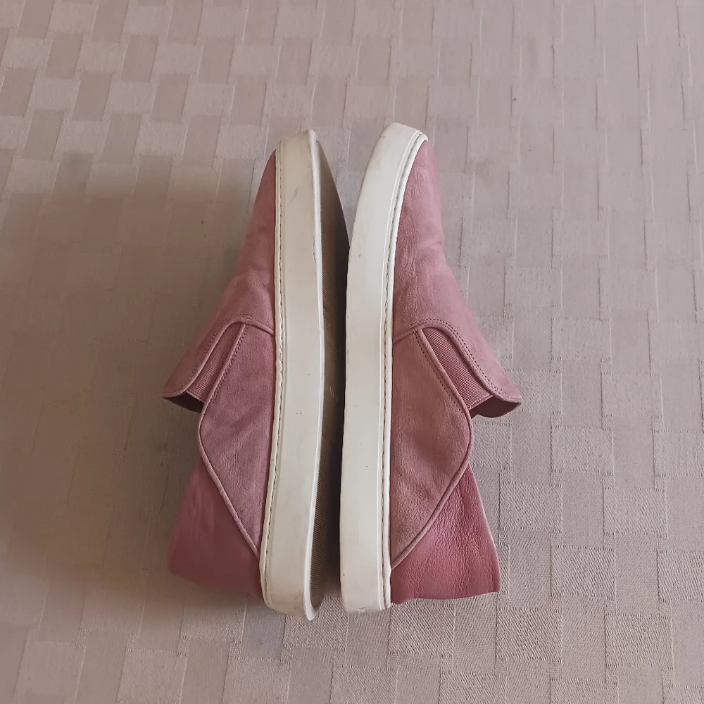 Vince Garvey Suede Slip On Sneakers with Fold Down Back